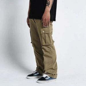 Pride N Joy Co - Khaki Cargo Basic Pants - Pride N Joy Co