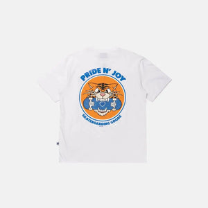 Pride N Joy Co - T-Shirt Tiger Skateboarding White - Pride N Joy Co