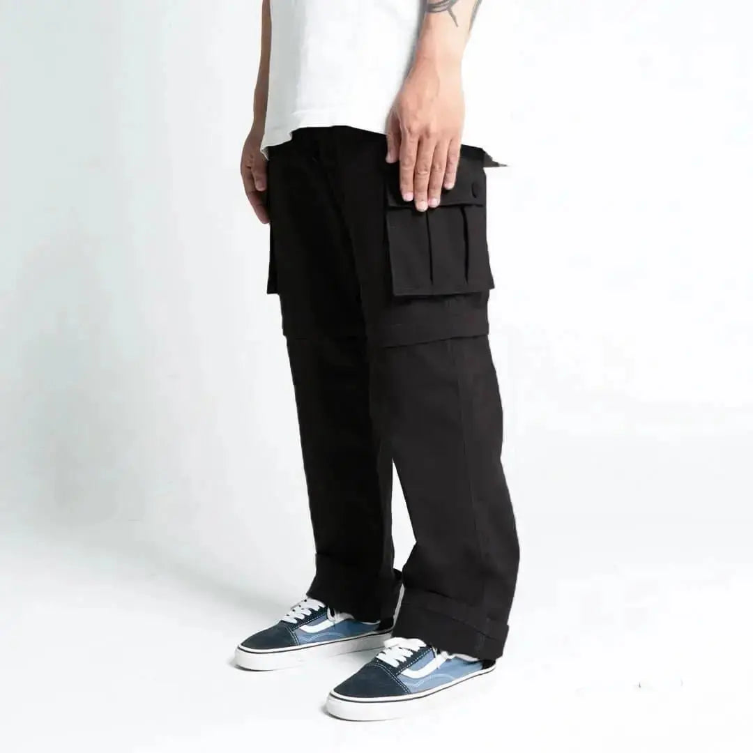 Pride N Joy Co - Black Cargo 2in1 Long Short Pants - Pride N Joy Co