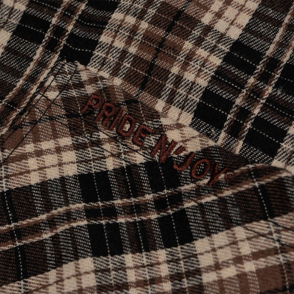 Pride N Joy Co - Brown Plaid Flannel Embroidery - Pride N Joy Co