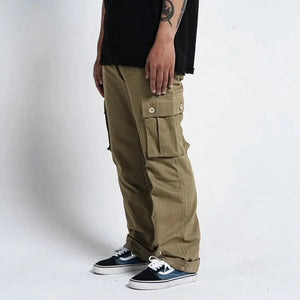 Pride N Joy Co - Khaki Cargo Basic Pants - Pride N Joy Co