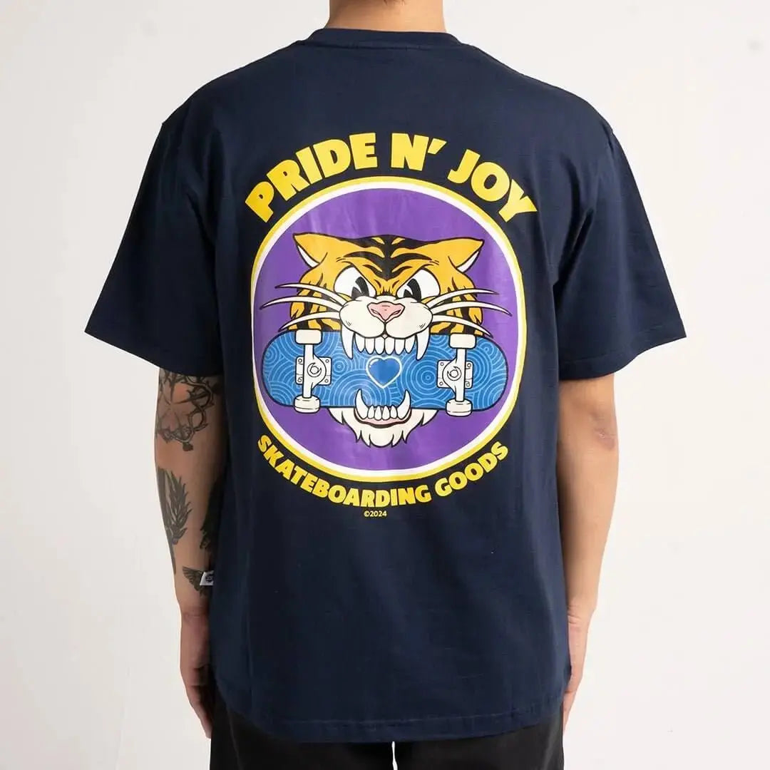 Pride N Joy Co - T-Shirt Tiger Skateboarding Navy - Pride N Joy Co